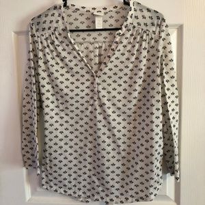 H&M White Patterned Blouse